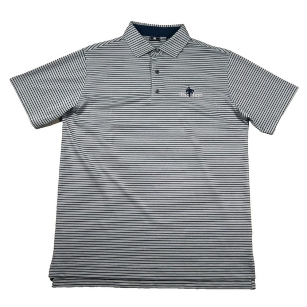 Footjoy‎ Shirt Mens L Golf Polo Hayt Tournament Striped Performance Pique Gray